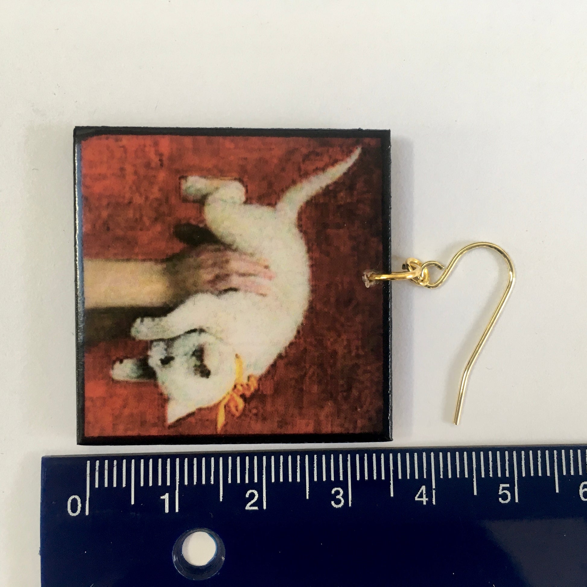 Museum-Inspired Sustainable Earrings Romantic art detail earrings. Cat earrings Obljewellery
