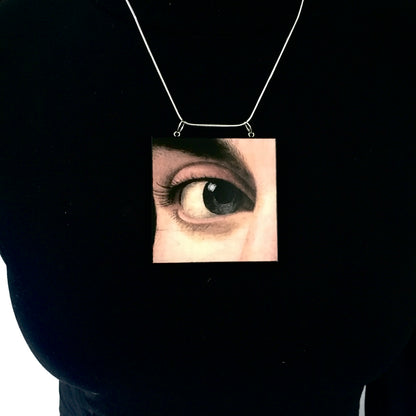 Museum-Inspired Sustainable Necklace Renaissance eye art detail necklace Obljewellery