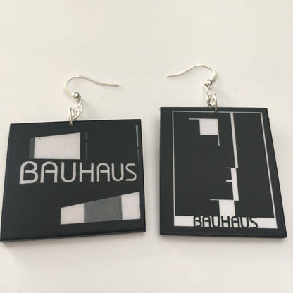 Museum-Inspired Sustainable Earrings Bauhaus art jewellery. Asymmetrical earrings. Obljewellery