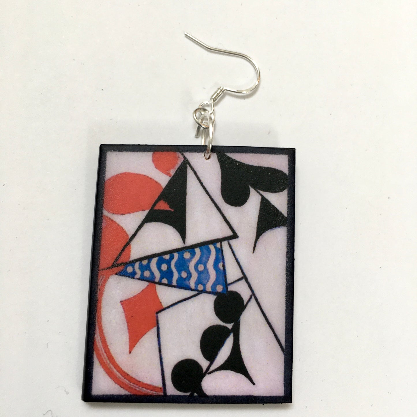 Cubism style, playing cards earrings.