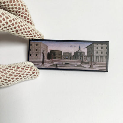 Museum-Inspired Sustainable Brooches The Ideal City, sustainable artsy brooch Obljewellery