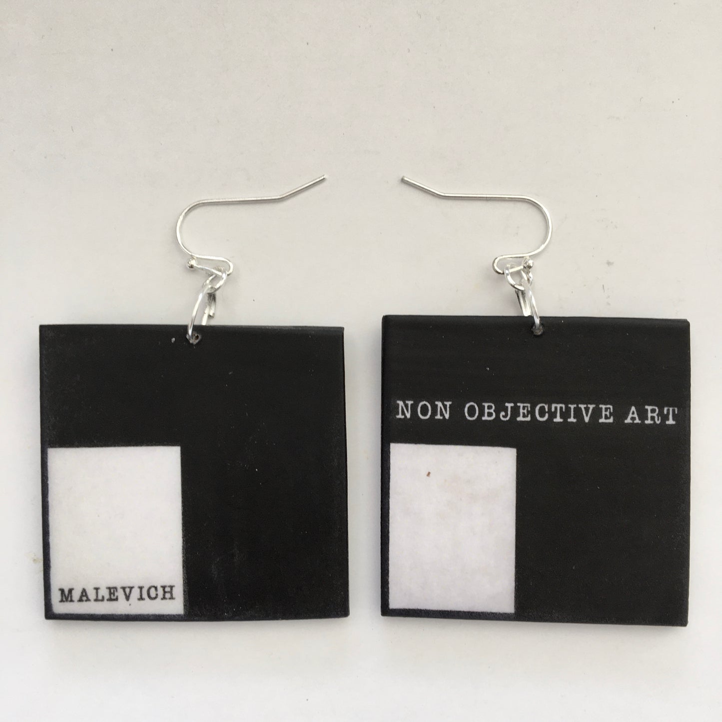 Museum-Inspired Sustainable Earrings Non Objective Art, Kazimir Malevich art earrings Obljewellery