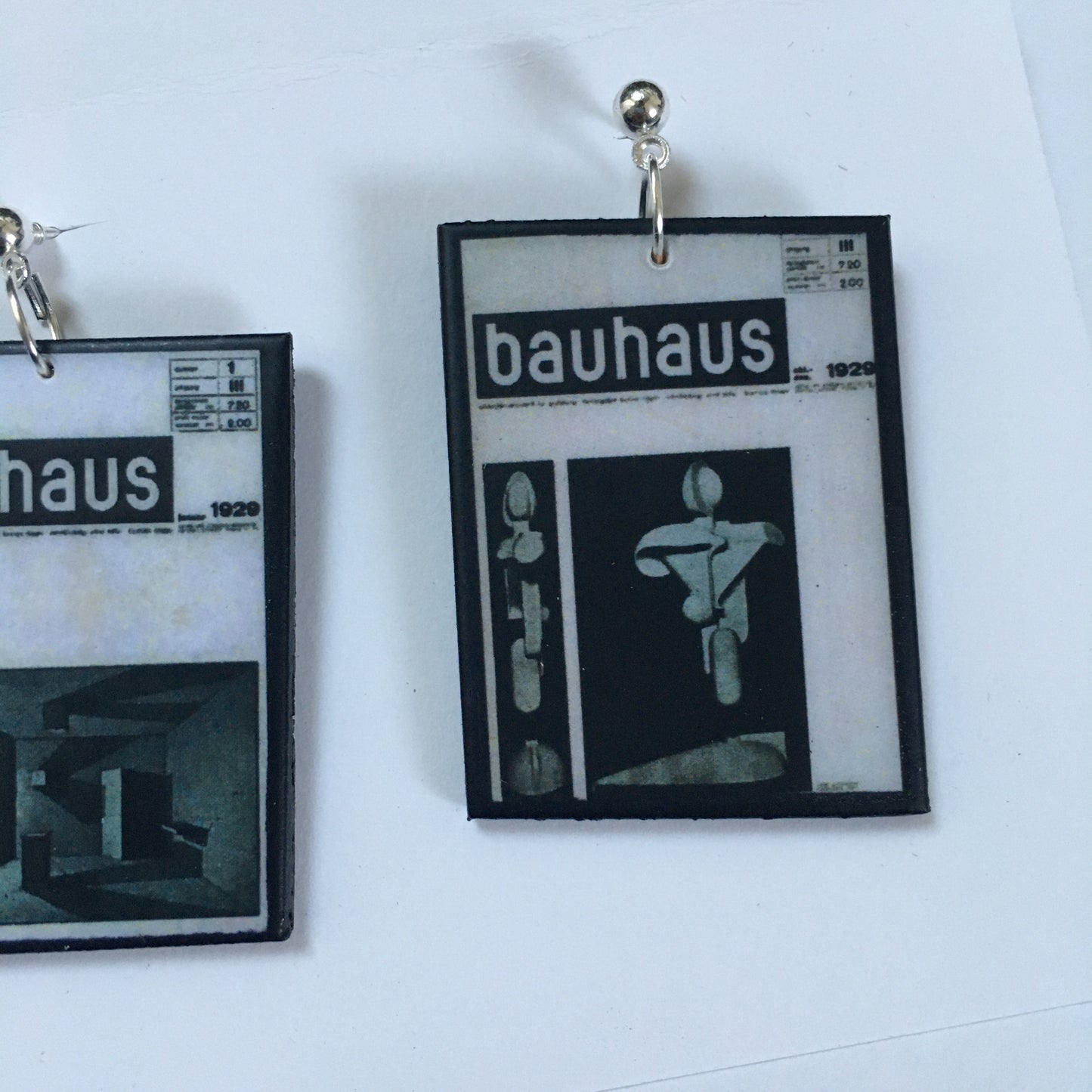 Museum-Inspired Sustainable Earrings Bauhaus Journal by Joost Schmidt earrings Obljewellery