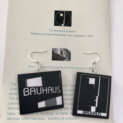 Museum-Inspired Sustainable Earrings Bauhaus art jewellery. Asymmetrical earrings. Obljewellery
