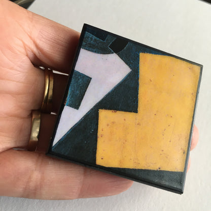 Museum-Inspired Sustainable Brooches Wooden art abstract brooch pin. Obljewellery