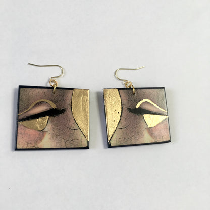 Museum-Inspired Sustainable Earrings Christmas gold leaf earrings Obljewellery